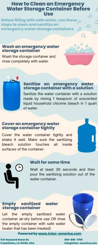 How to Clean an Emergency Water Storage Container Before Use