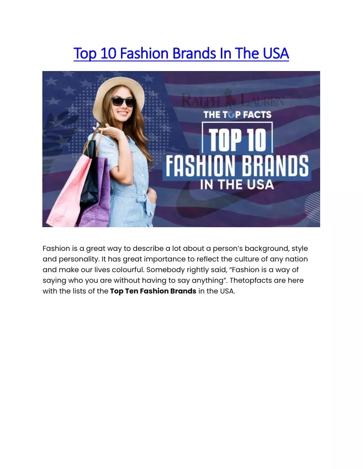 top 10 fashion brands in the usa top 10 fashion