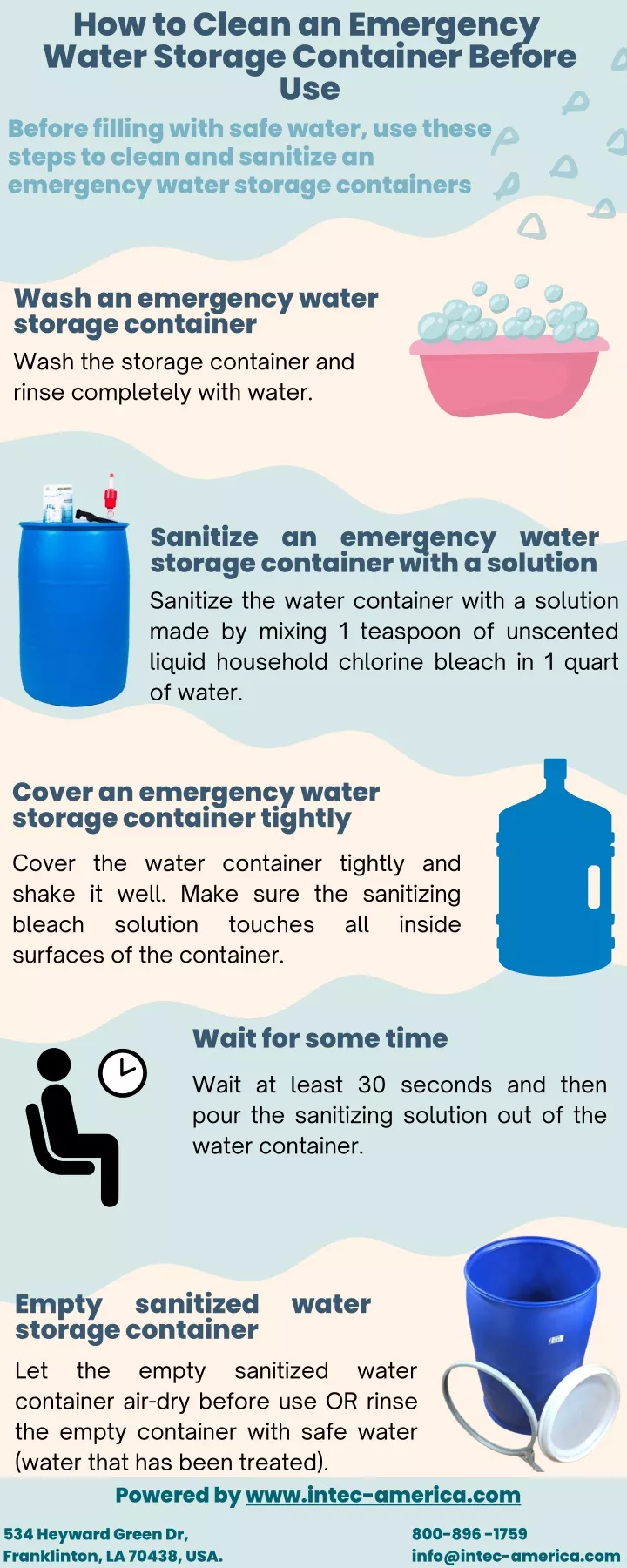 how to clean an emergency water storage container