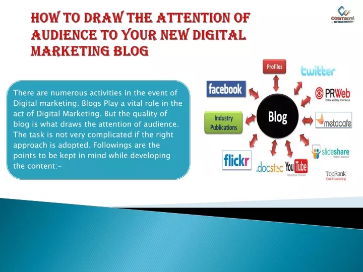 how to draw the attention of audience to your new digital marketing blog
