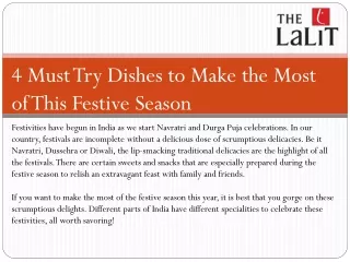 4 Must Try Dishes to Make the Most of This Festive Season