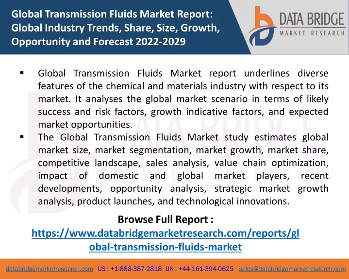 global transmission fluids market report global