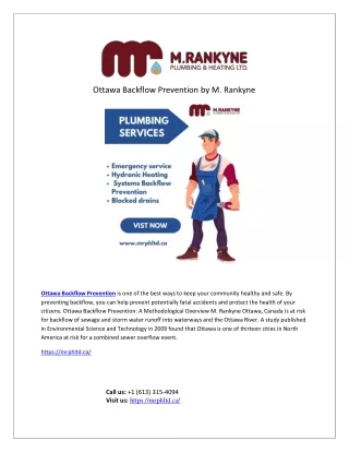 ottawa backflow prevention by m rankyne