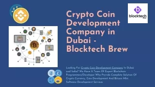 Crypto Coin Development Company in Dubai - Blocktech Brew