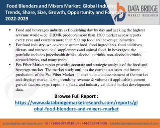 Global Food Blenders and Mixers Market – PPT