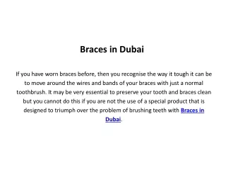 braces in dubai