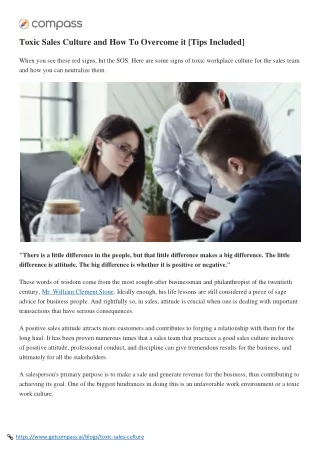 toxic sales culture and how to overcome it tips