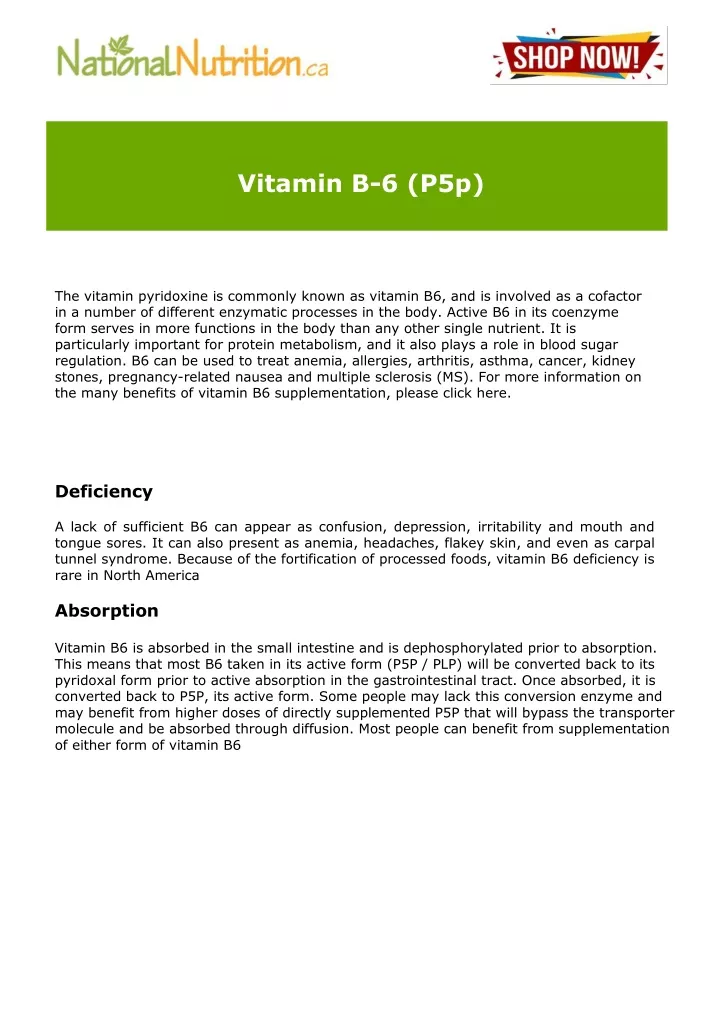 vitamin b 6 p5p