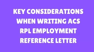 Key Considerations When Writing ACS RPL Employment Reference Letter