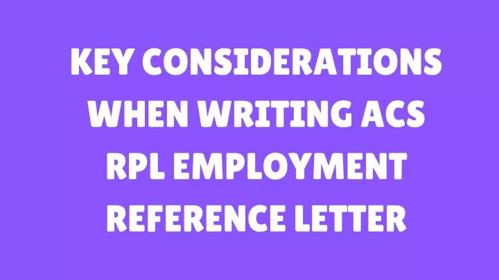 key considerations when writing