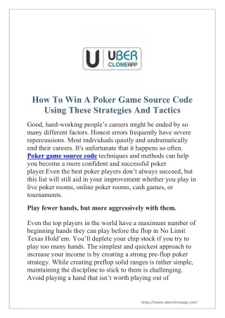 how to win a poker game source code using these