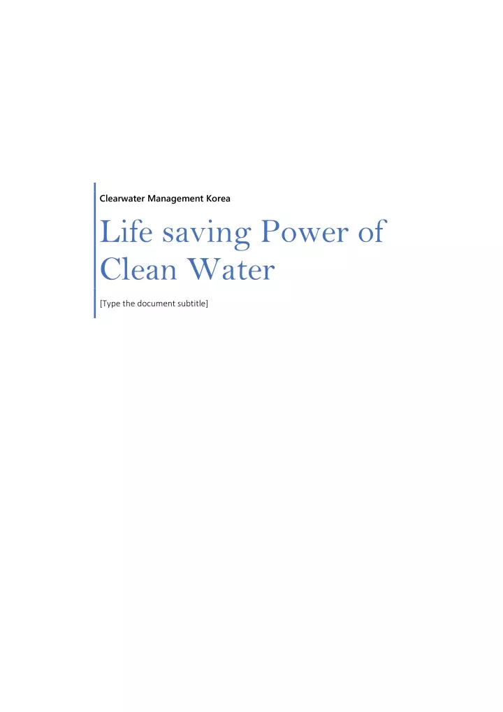 clearwater management korea life saving power