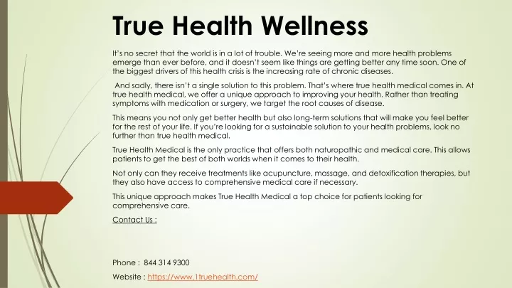 true health wellness
