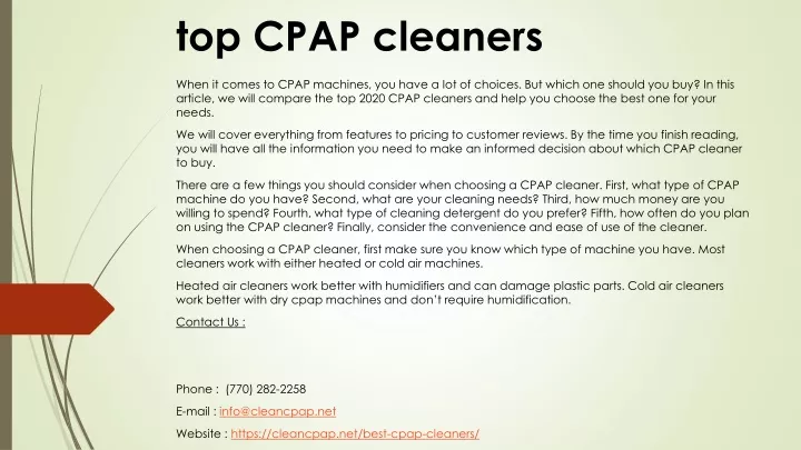 top cpap cleaners