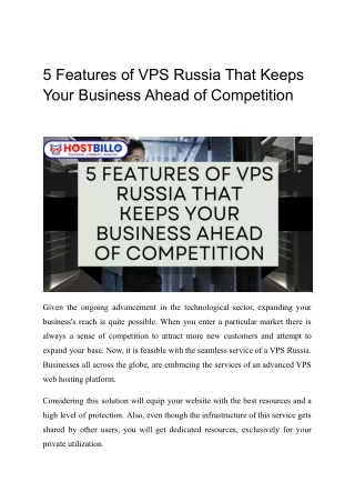 5 features of vps russia that keeps your business
