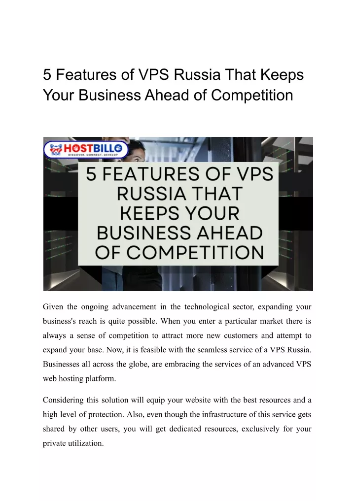 5 features of vps russia that keeps your business