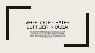 vegetable crates supplier in dubai
