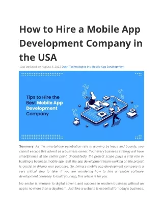 how to hire a mobile app development company