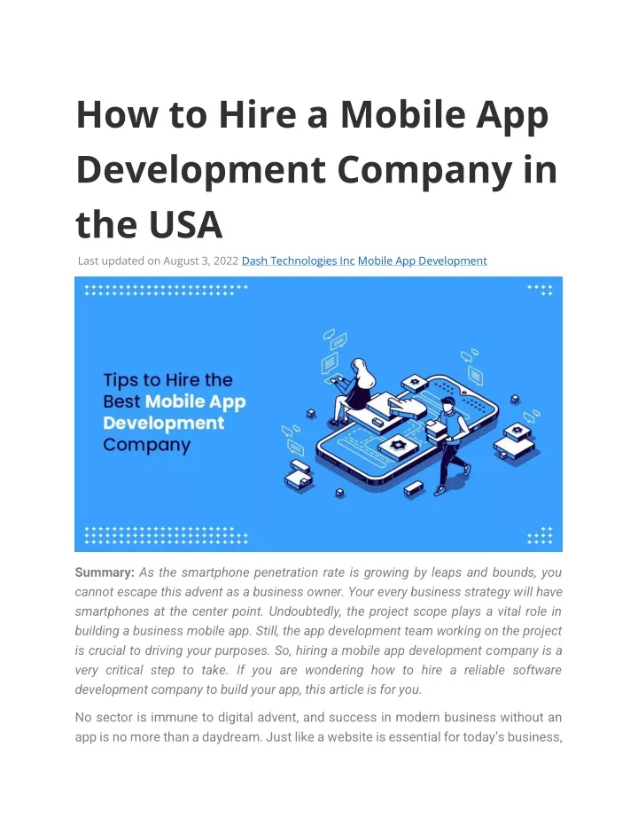 how to hire a mobile app development company