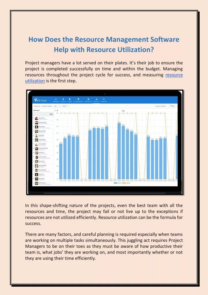 how does the resource management software help