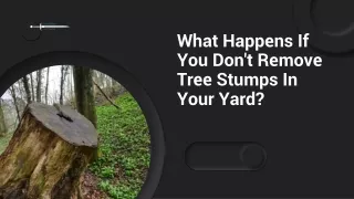 What Happens If You Don't Remove Tree Stumps In Your Yard