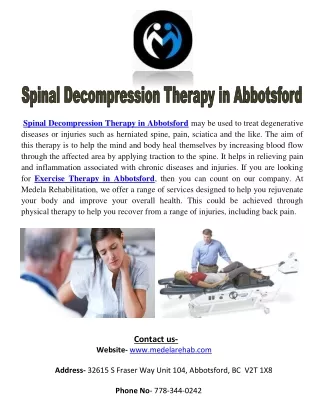 Spinal Decompression Therapy in Abbotsford