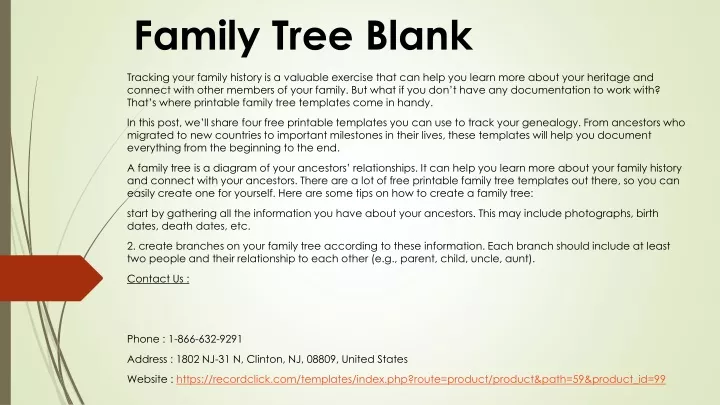 family tree blank