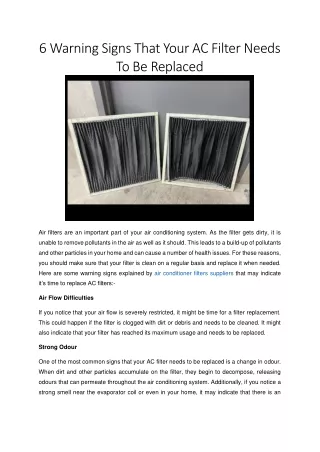 6 warning signs that your ac filter needs