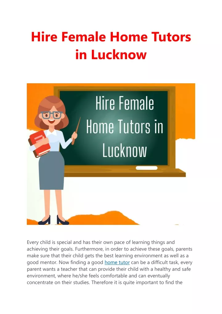 hire female home tutors in lucknow