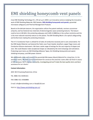 emi shielding honeycomb vent panels