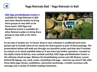 Wellness Center Bali - H2O Yoga And Meditation - Yoga Retreats in Bali