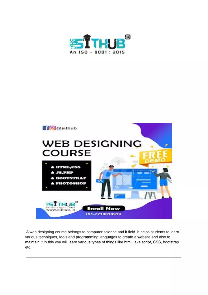 a web designing course belongs to computer