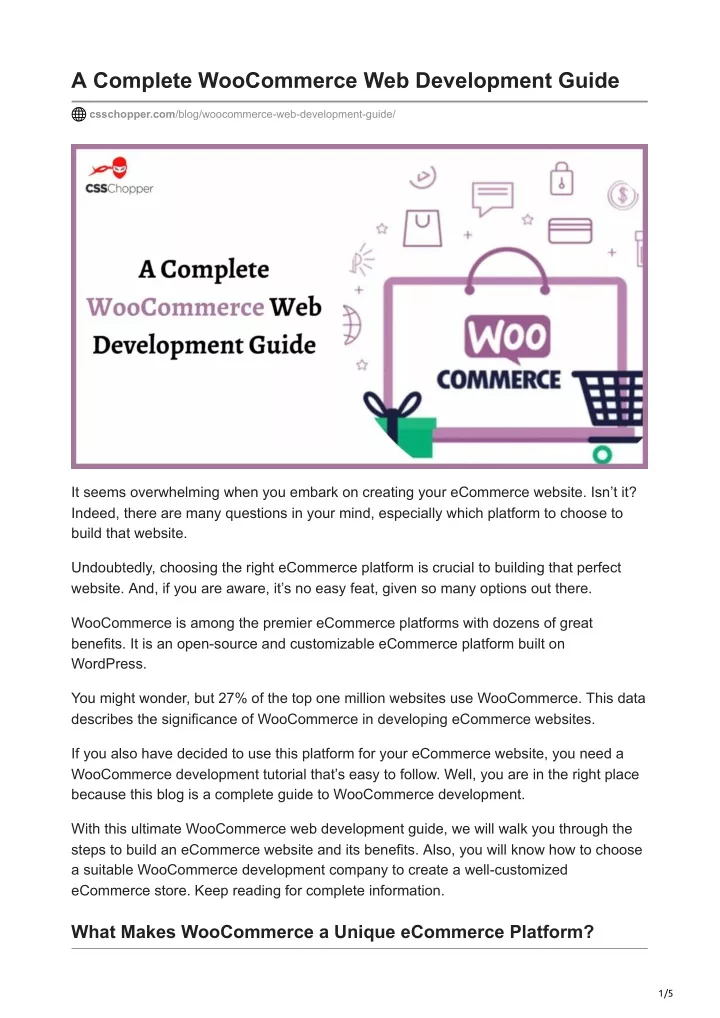 a complete woocommerce web development guide