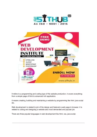 web devevlopment course in uttam nagar