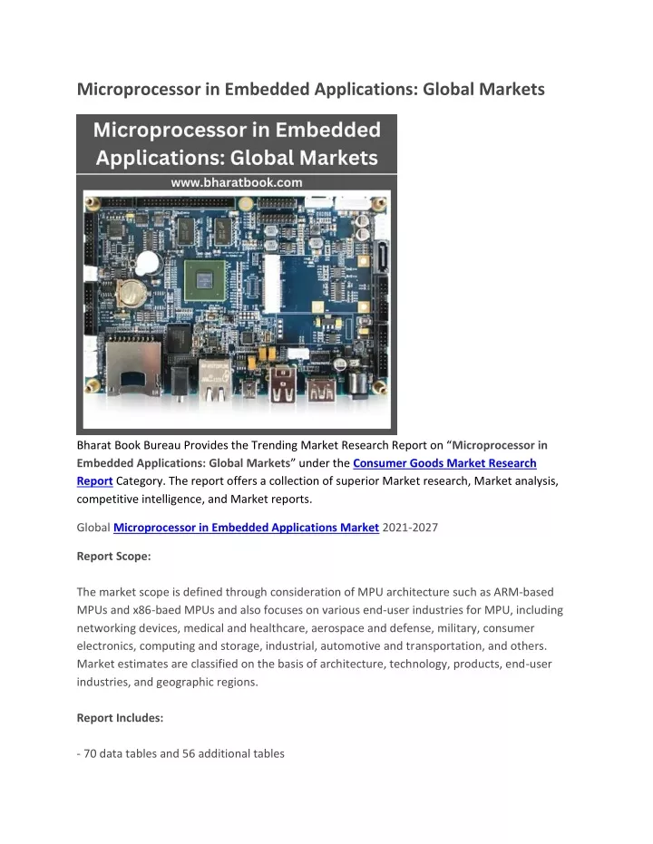 microprocessor in embedded applications global