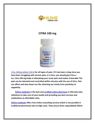 CITRA 100 mg USA | Online Medicate USA