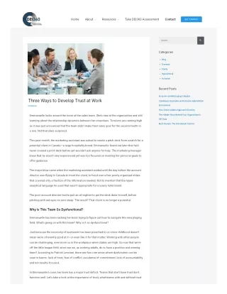 Three Ways to Develop Trust at Work