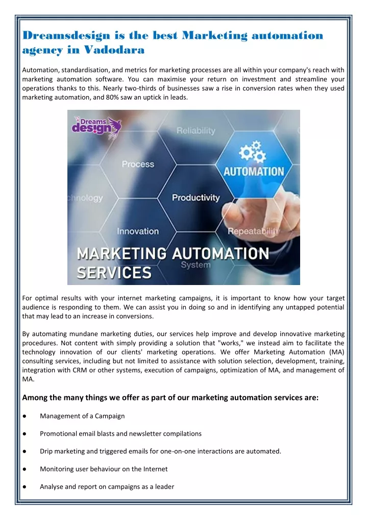 dreamsdesign is the best marketing automation
