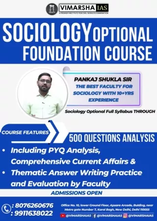 Best Sociology Optional Coaching In Delhi  _ Vimarsha IAS