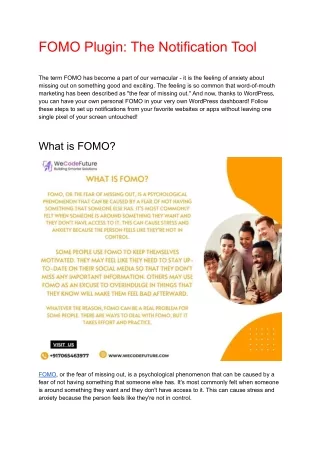 what is FOMO