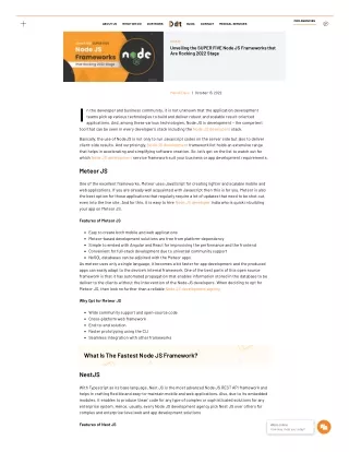 Unveiling Five Best Node JS Frameworks that Are Rocking 2022 Stage