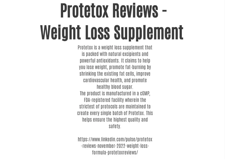 protetox reviews weight loss supplement protetox