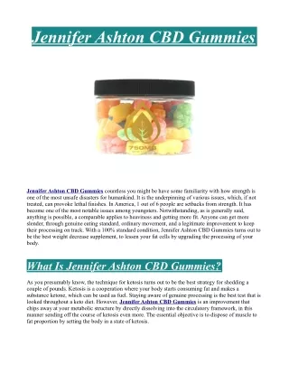 Official# Jennifer Ashton CBD Gummies Shark Tank Truth