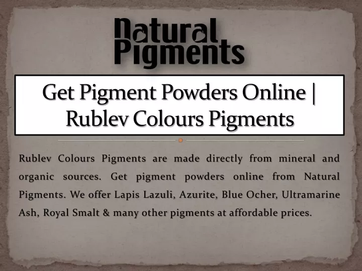 get pigment powders online rublev colours pigments