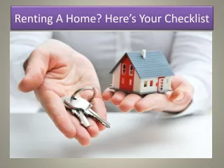 Renting A Home? Here’s Your Checklist