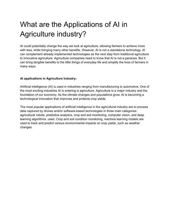 what are the applications of ai in agriculture
