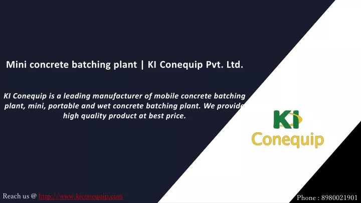 mini concrete batching plant ki conequip