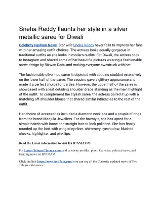 sneha reddy flaunts her style in a silver