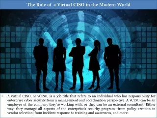 the role of a virtual ciso in the modern world