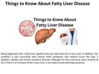 things to know about fatty liver disease